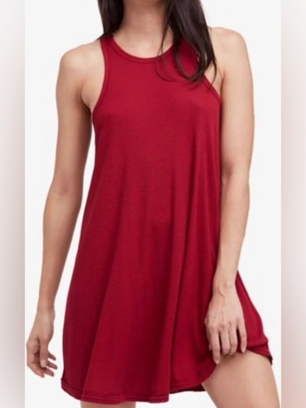FP Beach Free People Red Ribbed Racerback Mini Dress Size S